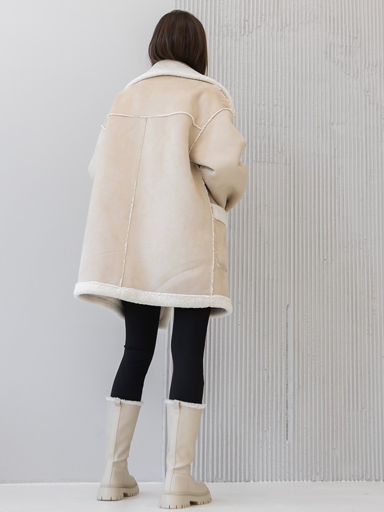 Winter sheepskin coat Iceland midi length 44 - kovash.com.ua 04