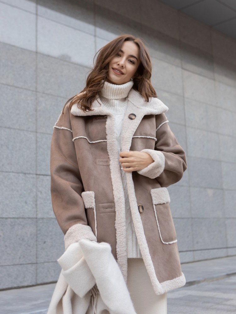 Winter sheepskin coat Iceland midi length 44 - kovash.com.ua 08