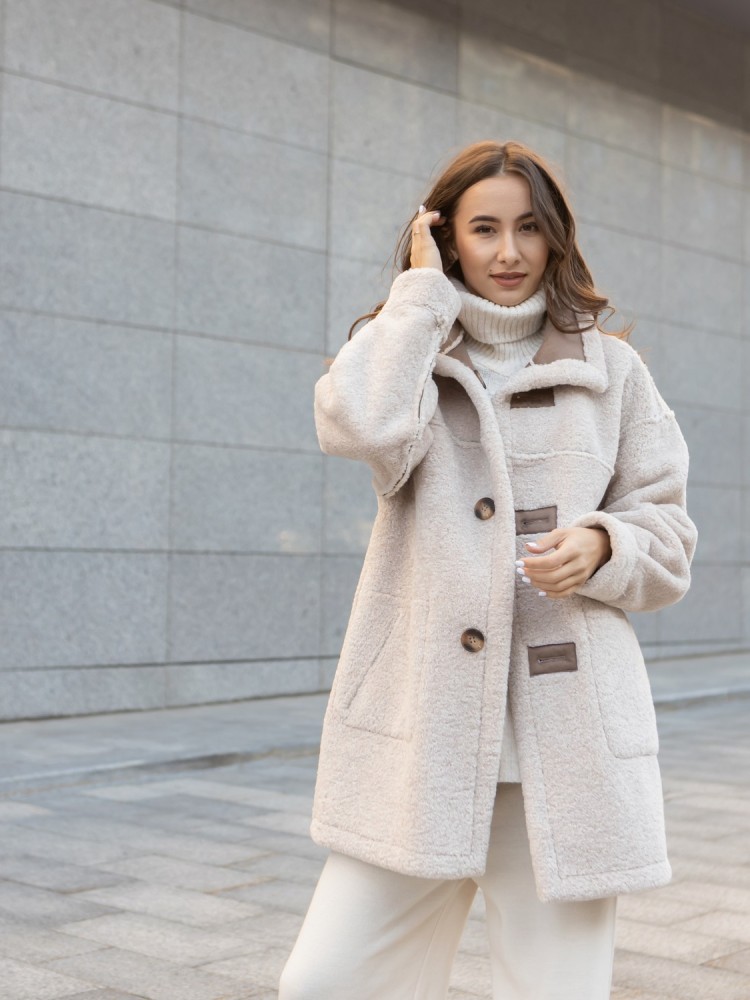 Winter sheepskin coat Iceland midi length 46 - kovash.com.ua 06