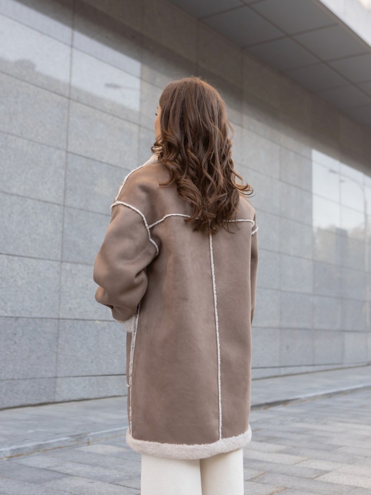 Winter sheepskin coat Iceland midi length 42 - kovash.com.ua 03