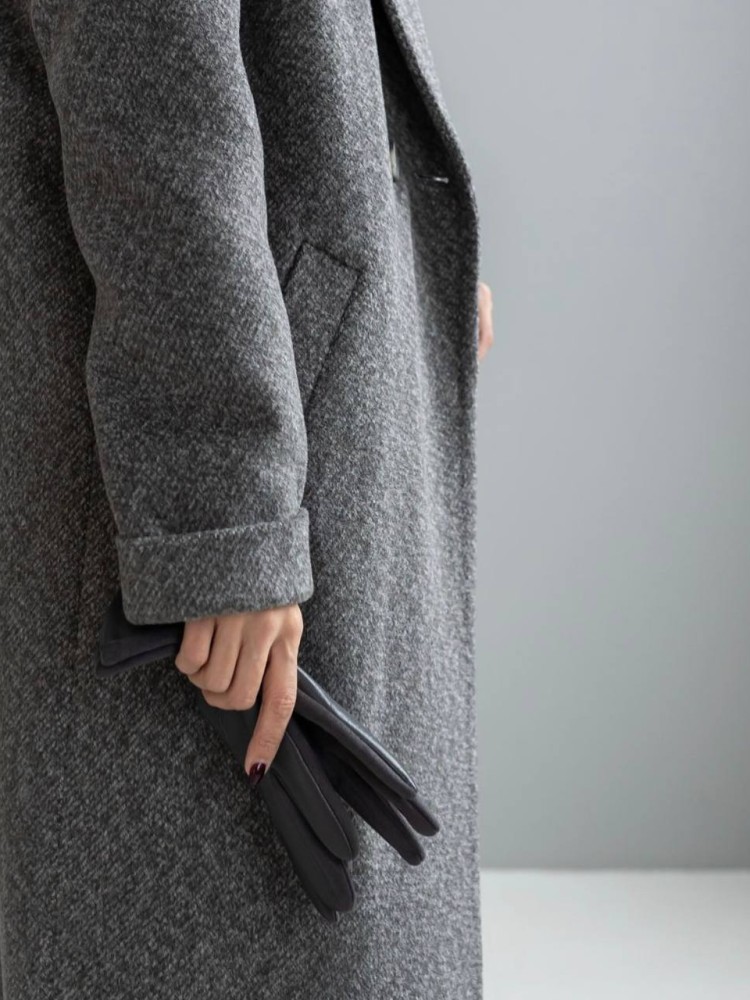 Пальто длины макси Марсель, ангора диагональ, серый цвет - kovash.com.ua 08