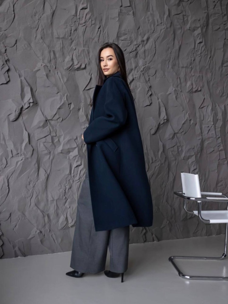 Пальто оверсайз Бруклін темно-синій 40 - kovash.com.ua 03