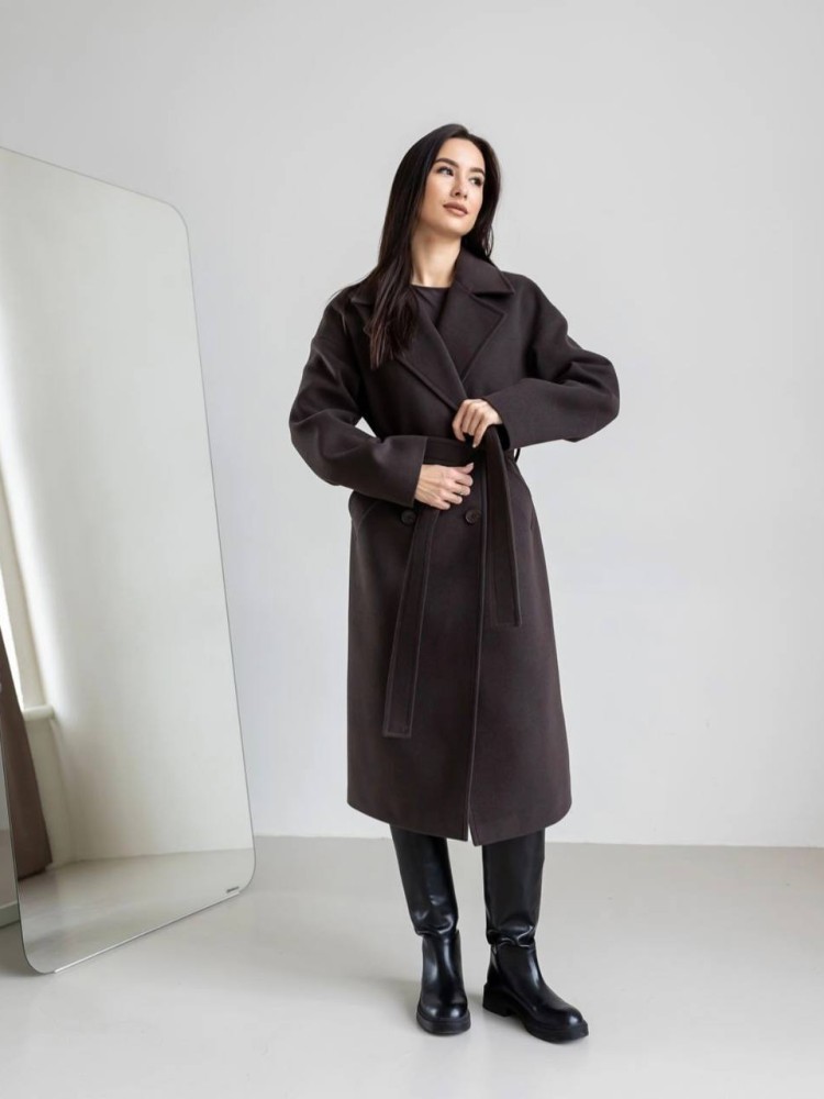 Пальто оверсайз Бруклін темний шоколад 40 - kovash.com.ua 06