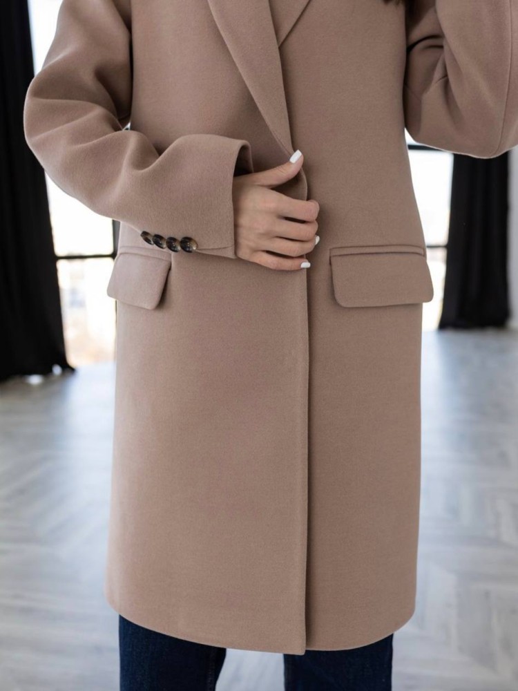 Демісезонне вкорочене пальто Мохіто кашемір беж - kovash.com.ua 02