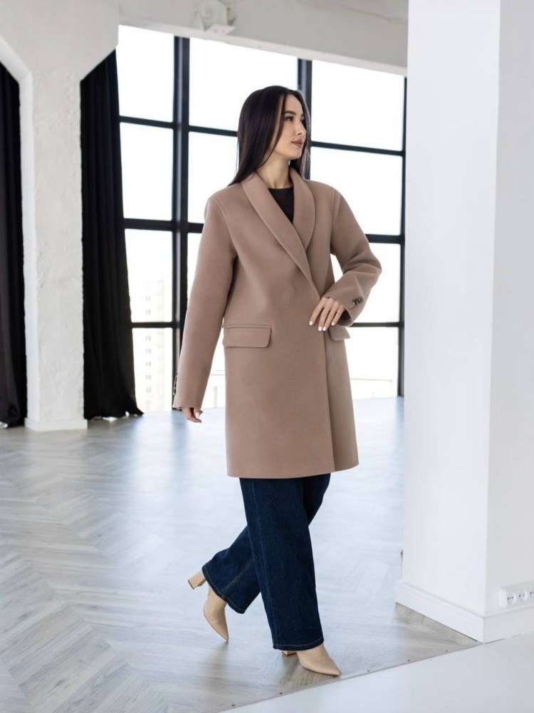 Демісезонне вкорочене пальто Мохіто кашемір беж - kovash.com.ua 05