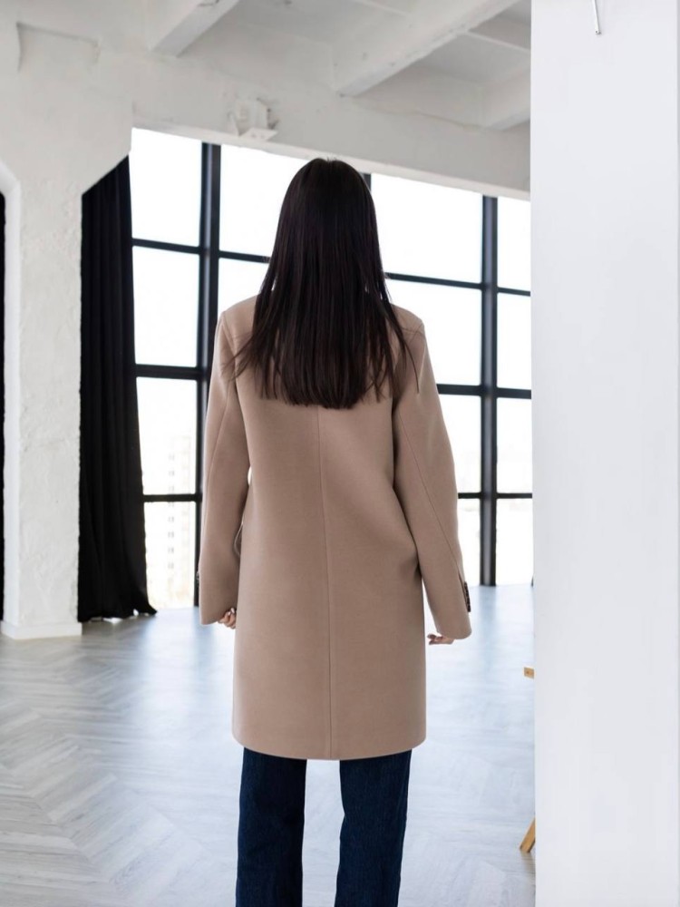 Демісезонне вкорочене пальто Мохіто кашемір беж - kovash.com.ua 06