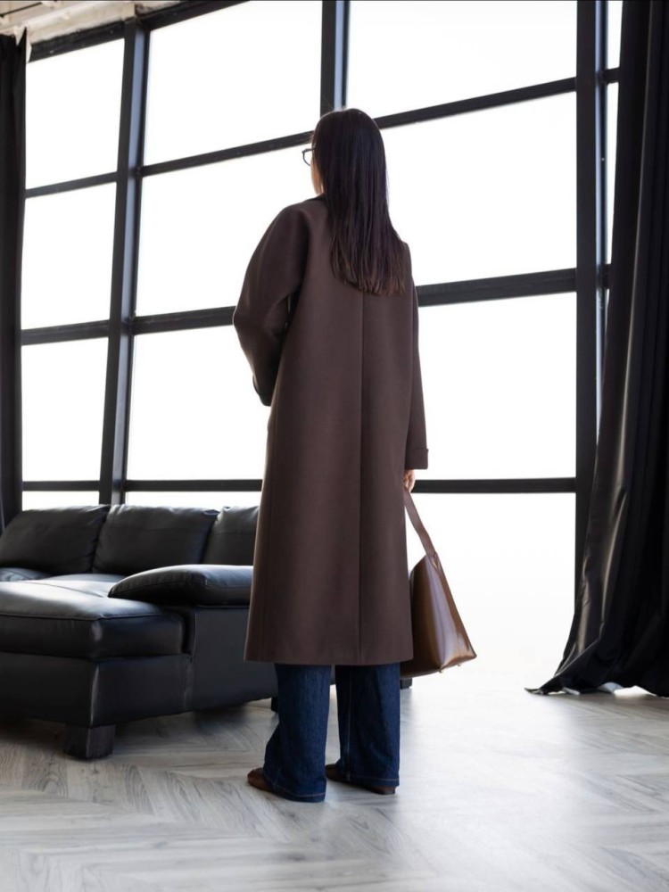 Довге пальто Прованс коричневе з кашеміру - kovash.com.ua 04