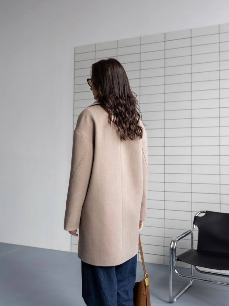 Cropped Maxine Coat — Ribbed Fabric - kovash.com.ua 03