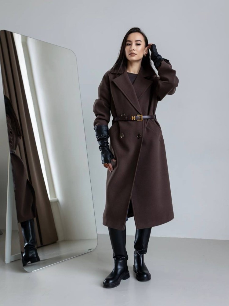 Пальто  оверсайз Бруклін шоколад - kovash.com.ua 02