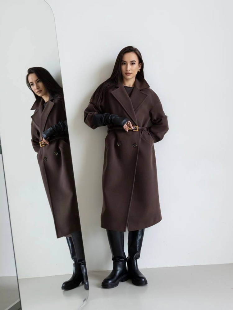 Пальто  оверсайз Бруклін шоколад - kovash.com.ua 03