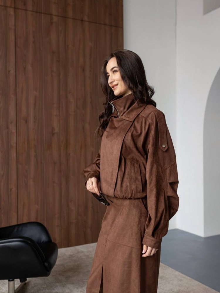 Костюм Дюна з еко-замші в шоколадному кольорі - kovash.com.ua 05