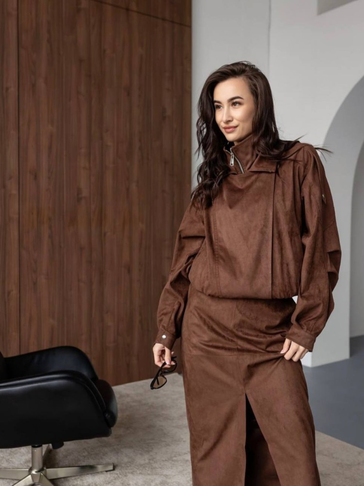 Костюм Дюна з еко-замші в шоколадному кольорі - kovash.com.ua 06