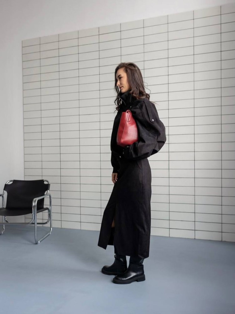 Костюм Дюна з еко-замші в чорному кольорі 42 - kovash.com.ua 03