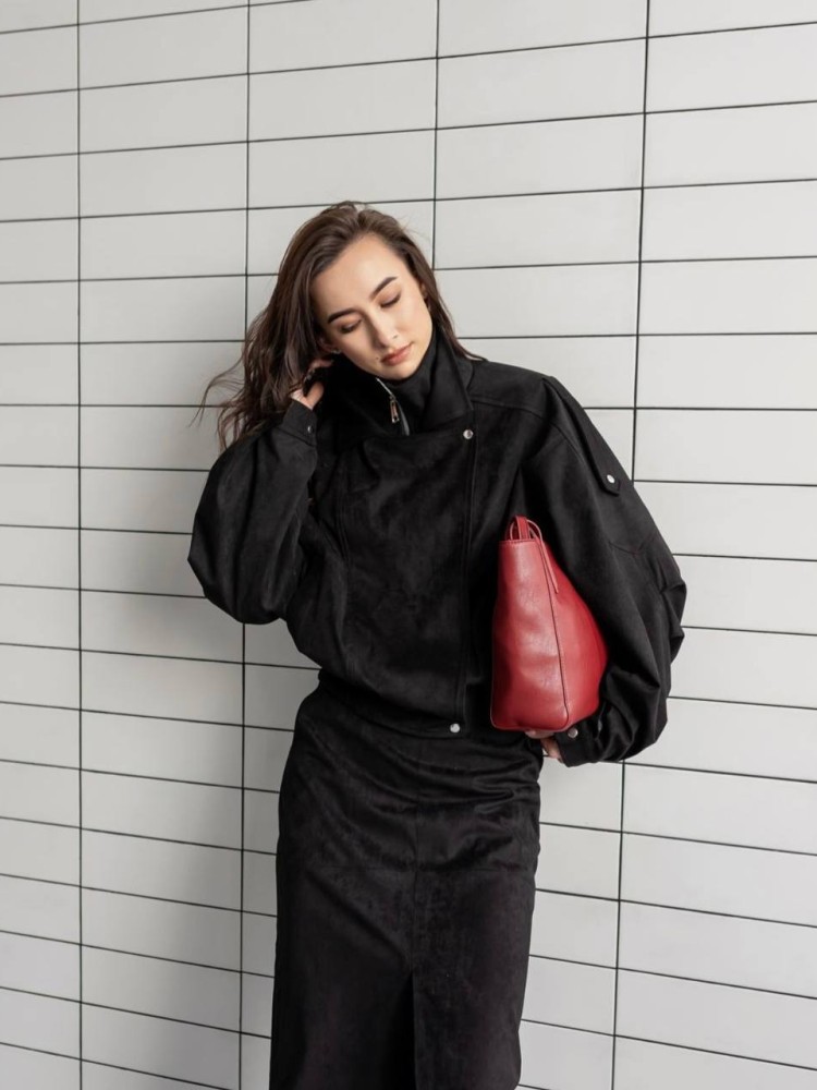 Костюм Дюна з еко-замші в чорному кольорі 42 - kovash.com.ua 04