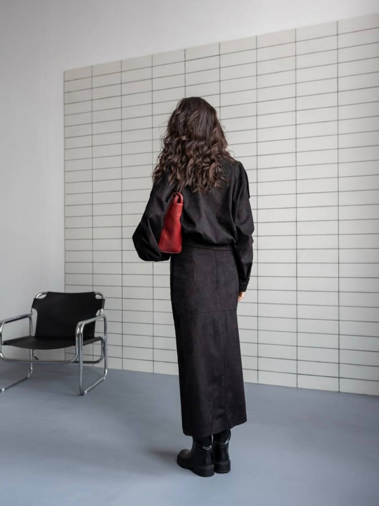 Костюм Дюна з еко-замші в чорному кольорі 42 - kovash.com.ua 06