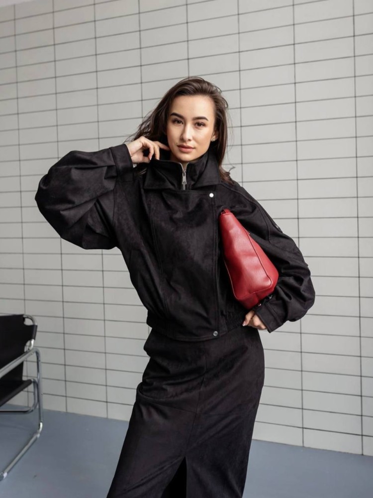 Костюм Дюна з еко-замші в чорному кольорі 42 - kovash.com.ua 08