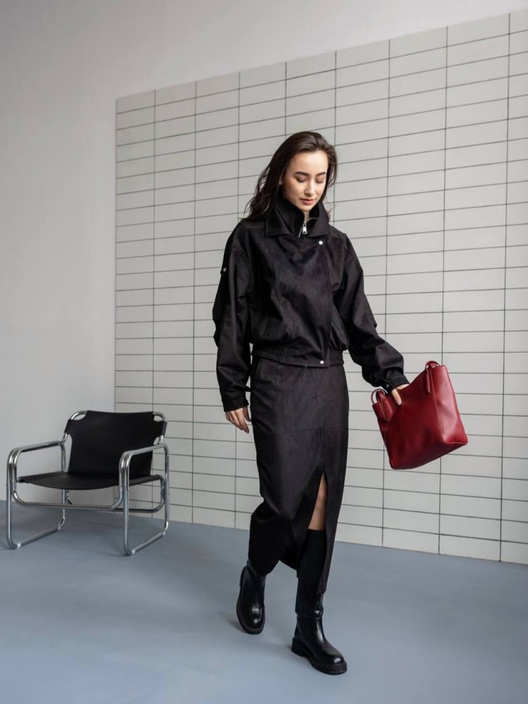 Костюм Дюна з еко-замші в чорному кольорі 42 - kovash.com.ua 10