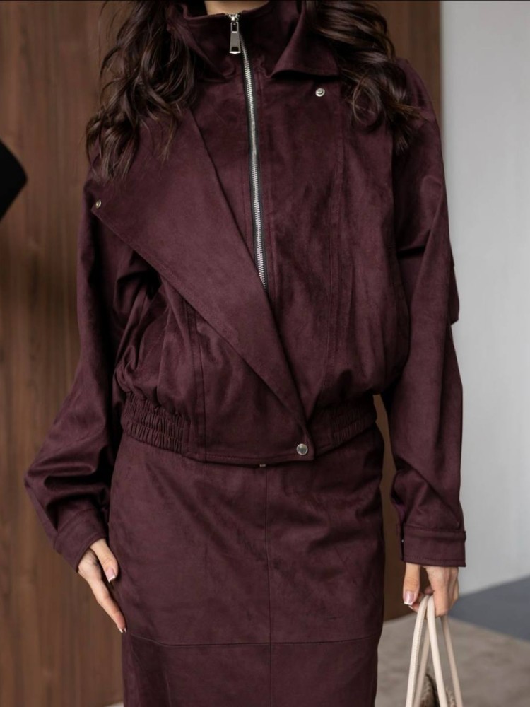 Костюм Дюна з еко-замші в кольорі бургунді 42 - kovash.com.ua 12