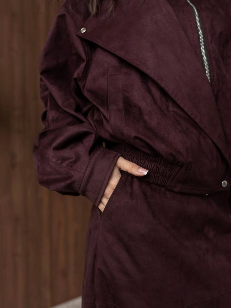 Костюм Дюна з еко-замші в кольорі бургунді 42 - kovash.com.ua 09