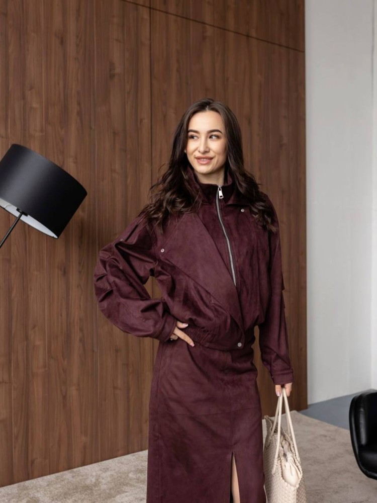 Костюм Дюна з еко-замші в кольорі бургунді 42 - kovash.com.ua 10