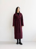 Довге демісезонне пальто Мілана кашемір бургунді 44 - kovash.com.ua 01