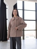 Короткое бежевое пальто-жакет Юна из кашемира 40 - kovash.com.ua 01