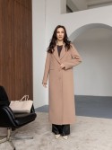 Довге пальто Прада з кашеміру з широкими плечима в бежевому кольорі 48 - kovash.com.ua 01