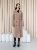 Christy Beige Double Breasted Midi Coat 50 - kovash.com.ua 01