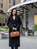 Demi-season Iris coat in black color, midi length. - kovash.com.ua 01