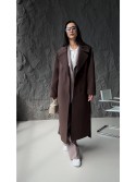 Long oversized coat Fig cashmere dark chocolate - kovash.com.ua 01