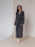 Довге вовняне пальто вільного силуету Дольче колір сірий 44 - kovash.com.ua 01