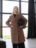 Кашемірове пальто плюс сайз Сангрія в кольрі коньяк - kovash.com.ua 01