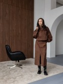 Костюм Дюна з еко-замші в шоколадному кольорі - kovash.com.ua 01