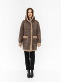Зимняя дубленка Исландия с капюшоном длины миди 48 - kovash.com.ua 01