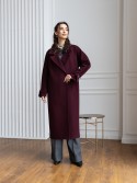 Long winter cashmere coat Champagne in burgundy color. 42 - kovash.com.ua 01