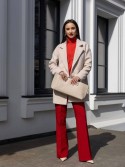 Укороченное пальто свободного кроя Молли а цвете топленного молока 40 - kovash.com.ua 01