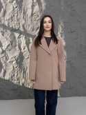 Укороченное демисезонное пальто Миланка из кашемира беж 50 - kovash.com.ua 01