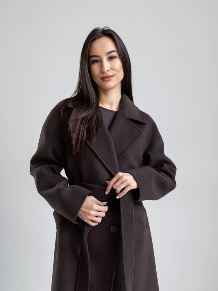 Пальто оверсайз Бруклін темний шоколад 46 - kovash.com.ua 