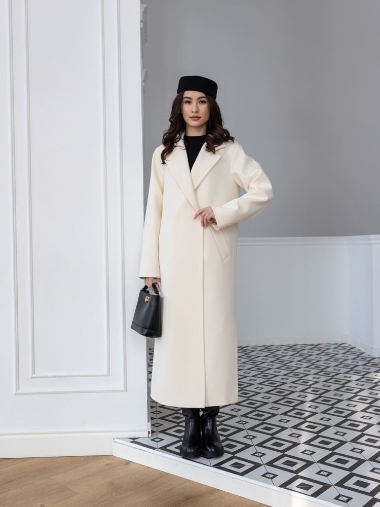 Long Wrap Coat Tequila with Side Slits 42 - kovash.com.ua 01 