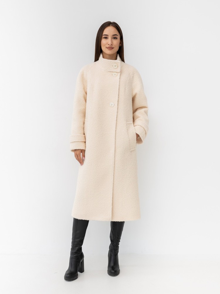 Audrey bouclé winter coat in midi length 46 - kovash.com.ua 01 