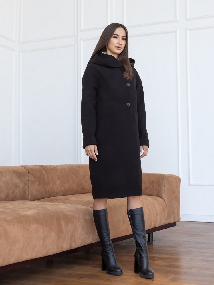 Michelle winter cashmere coat with hood 44 - kovash.com.ua  