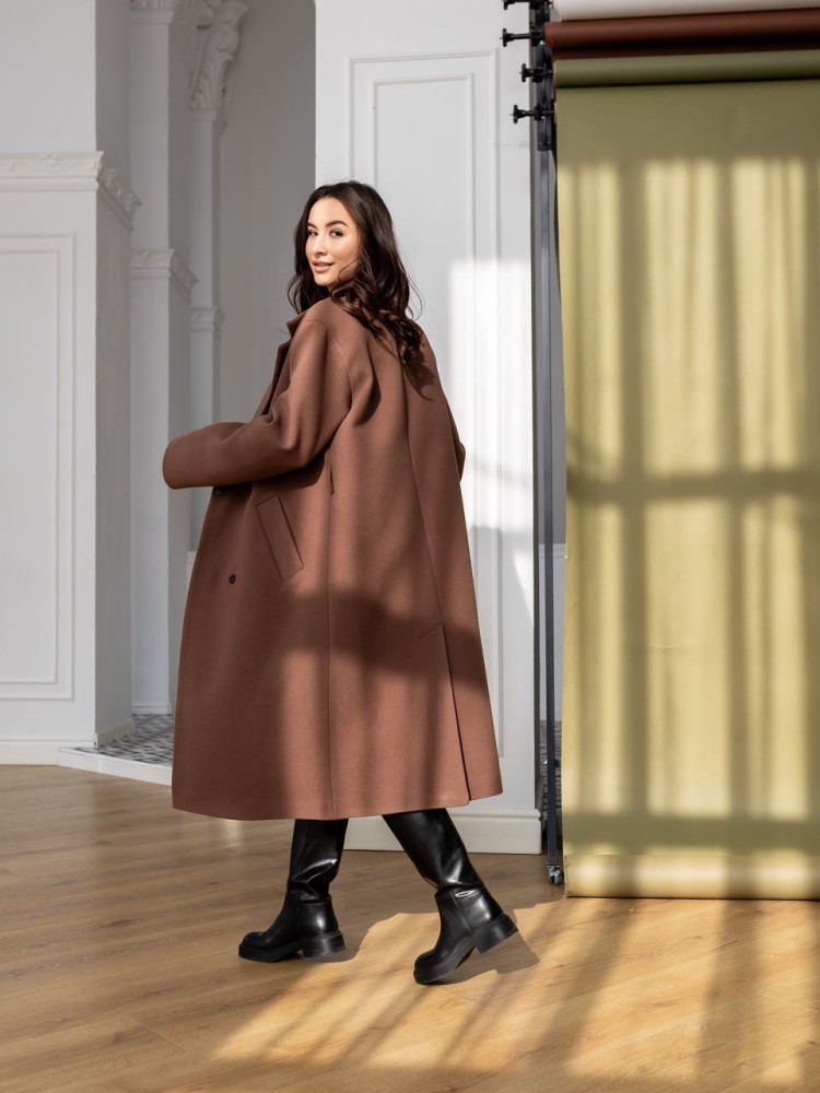 Зимове пальто на запах Текіла кашемір 54 - kovash.com.ua 