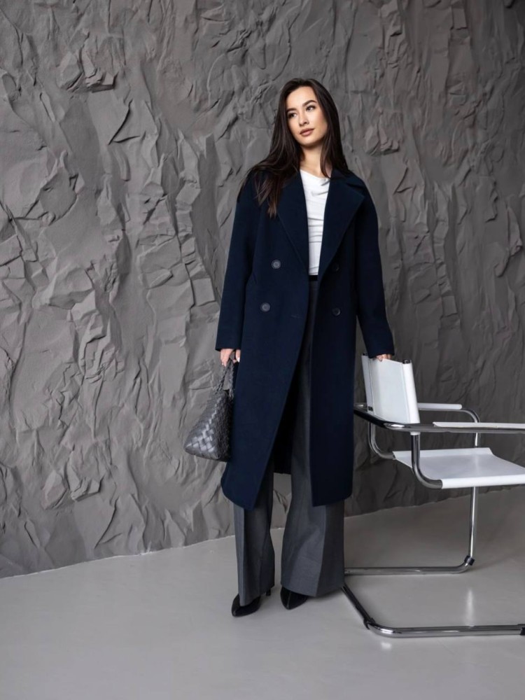 Пальто оверсайз Бруклін темно-синій 42 - kovash.com.ua 