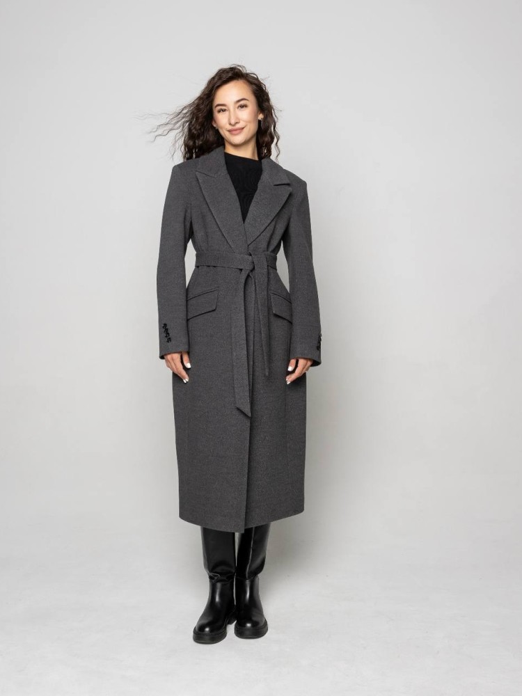 Приталене пальто Ніна кашемір графіт 42 - kovash.com.ua 01 