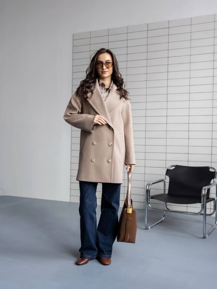 Cropped Maxine Coat — Ribbed Fabric 42 - kovash.com.ua 