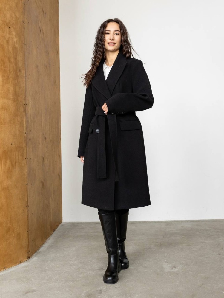 Mid-season midi coat Carmen cashmere black 46 - kovash.com.ua 01 