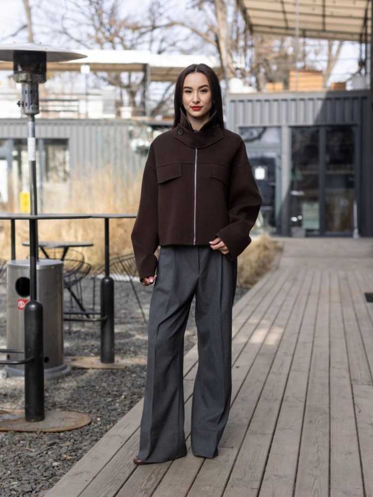 Шоколадный бомбер Зара из кашемира 46 - kovash.com.ua 