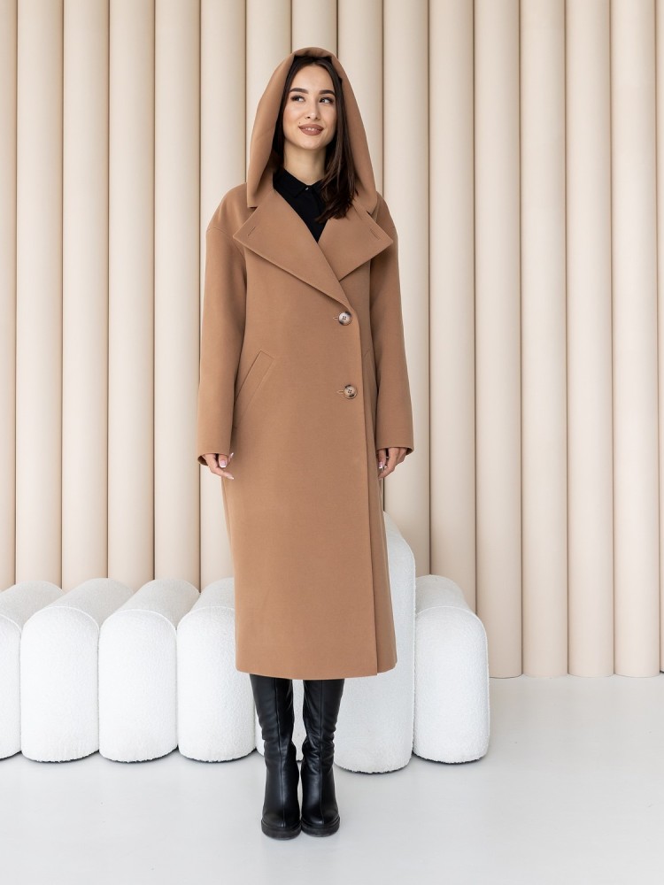 Marta cashmere coat with hood 44 - kovash.com.ua 