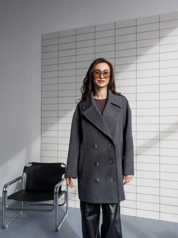 Cropped Maxine Coat — Ribbed Fabric 44 - kovash.com.ua 