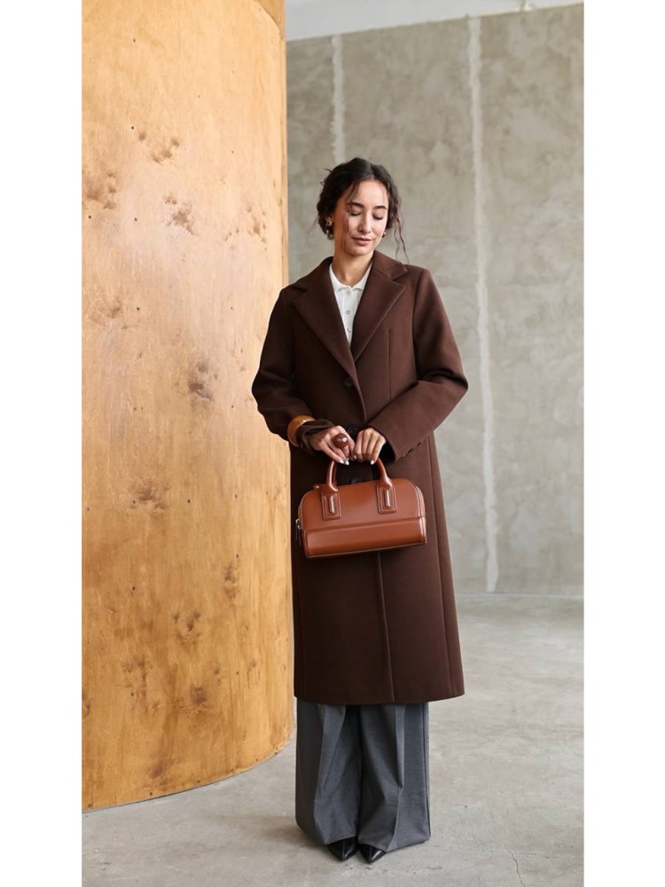 Graphite Ribbed Coat with Wide Shoulders Prada 42 - kovash.com.ua 01 